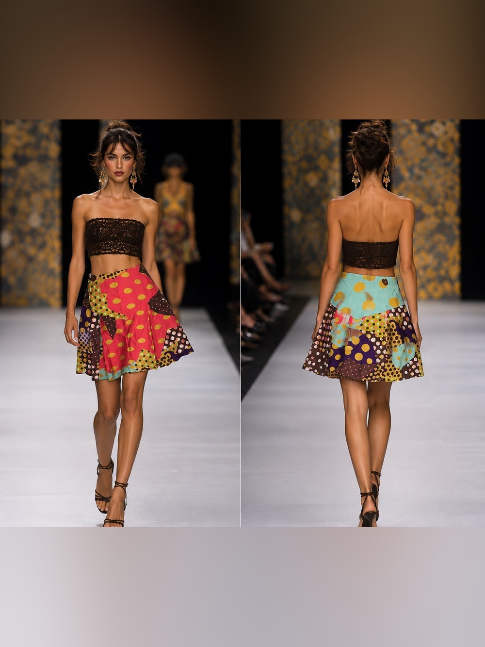 Christian Lacroix Bazar Patchwork Mini Skirt FR40